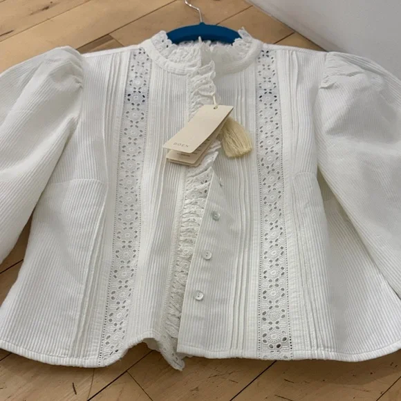 DÔEN Vermont ribbed broderie anglaise cotton shirt - Picture 15 of 16